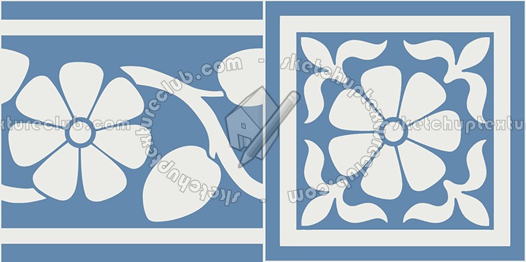 Textures   -   ARCHITECTURE   -   TILES INTERIOR   -   Cement - Encaustic   -   Victorian  - Corner border tiles victorian cement floor texture seamless 13812 (seamless)