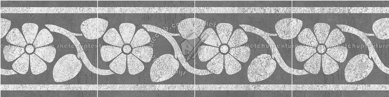 Textures   -   ARCHITECTURE   -   TILES INTERIOR   -   Cement - Encaustic   -   Victorian  - Border tiles victorian cement floor texture seamless 13813 (seamless)