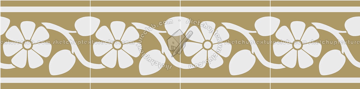 Textures   -   ARCHITECTURE   -   TILES INTERIOR   -   Cement - Encaustic   -   Victorian  - Border tiles victorian cement floor texture seamless 13817 (seamless)