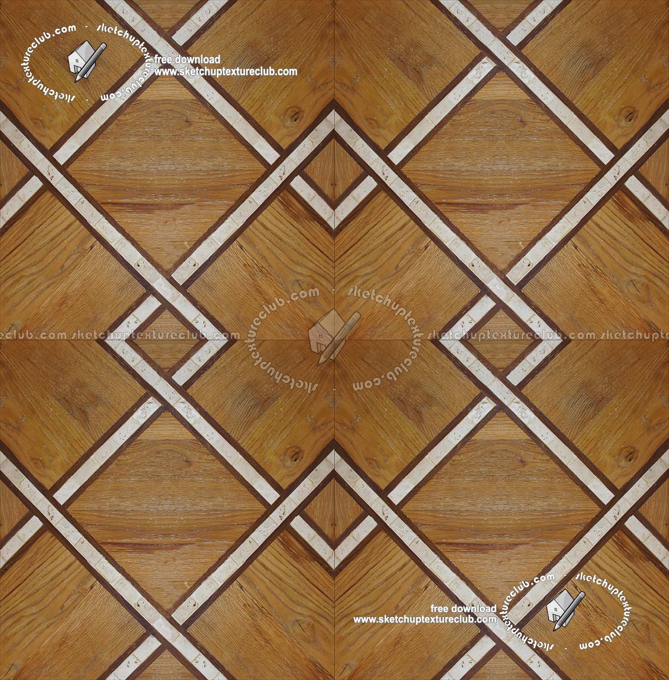 Textures - ARCHITECTURE - WOOD FLOORS - Geometric pattern - Wood and travertine parquet geomteric pattern texture seamless 19625 (seamless)