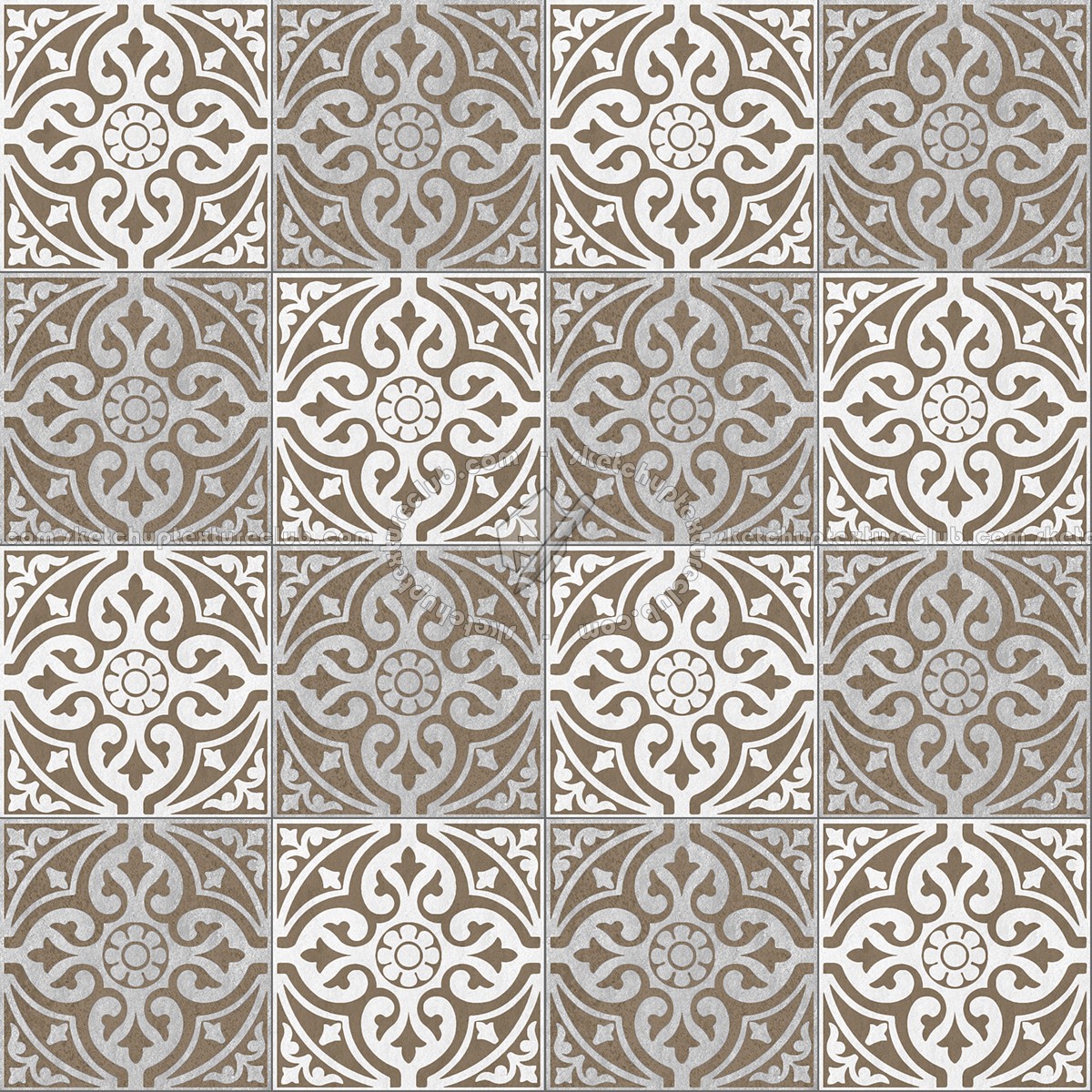 Textures - ARCHITECTURE - TILES INTERIOR - Cement - Encaustic - Victorian - Victorian cement floor tile texture seamless 13827 (seamless)