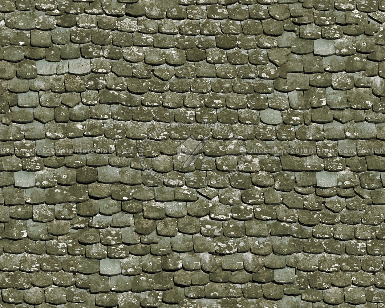 Textures   -   ARCHITECTURE   -   ROOFINGS   -   Clay roofs  - Damaged shingle clay roof tile texture seamless 03515 (seamless)