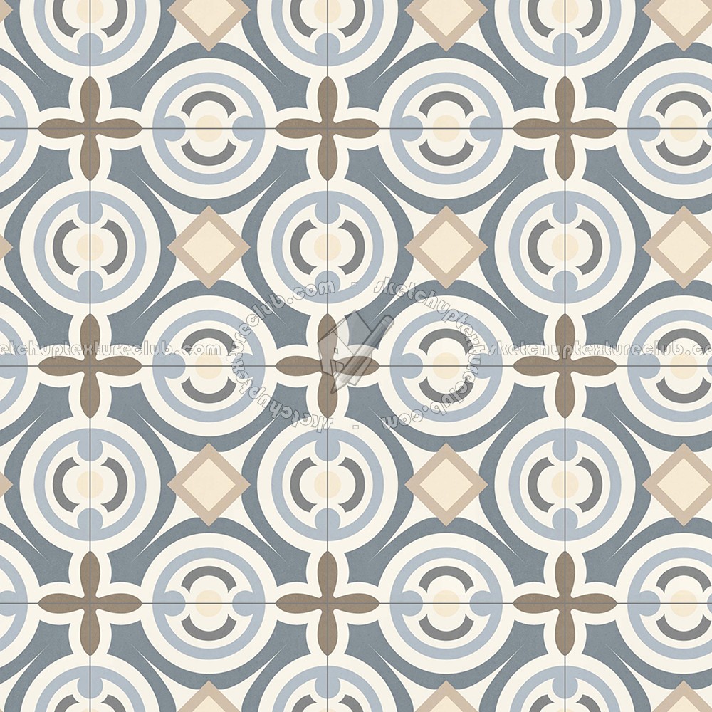 Textures - ARCHITECTURE - TILES INTERIOR - Cement - Encaustic - Encaustic - Traditional encaustic cement ornate tile texture seamless 13613 (seamless)