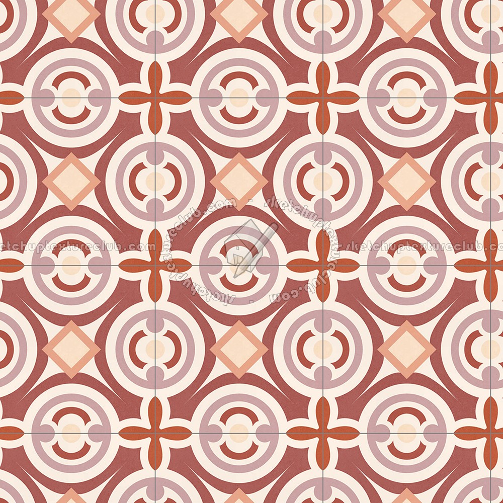 Textures - ARCHITECTURE - TILES INTERIOR - Cement - Encaustic - Encaustic - Traditional encaustic cement ornate tile texture seamless 13616 (seamless)