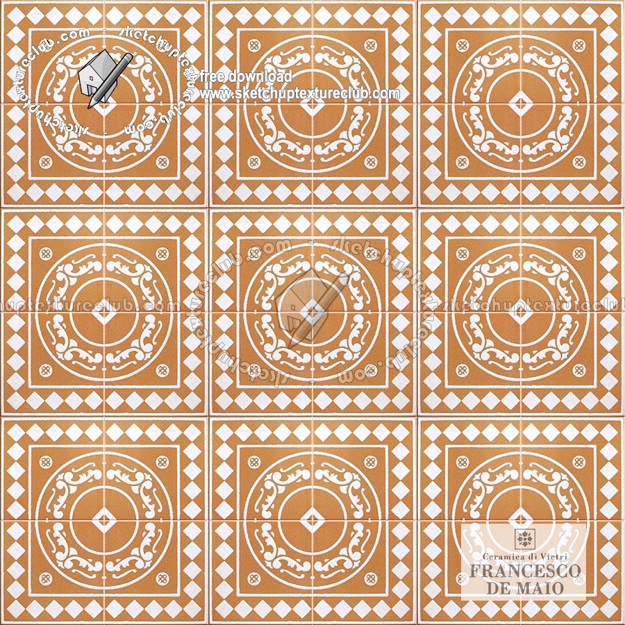 Textures   -   ARCHITECTURE   -   TILES INTERIOR   -   Ornate tiles   -   Geometric patterns  - Vietri italy ceramics floor tiles texture seamless 19159 (seamless)