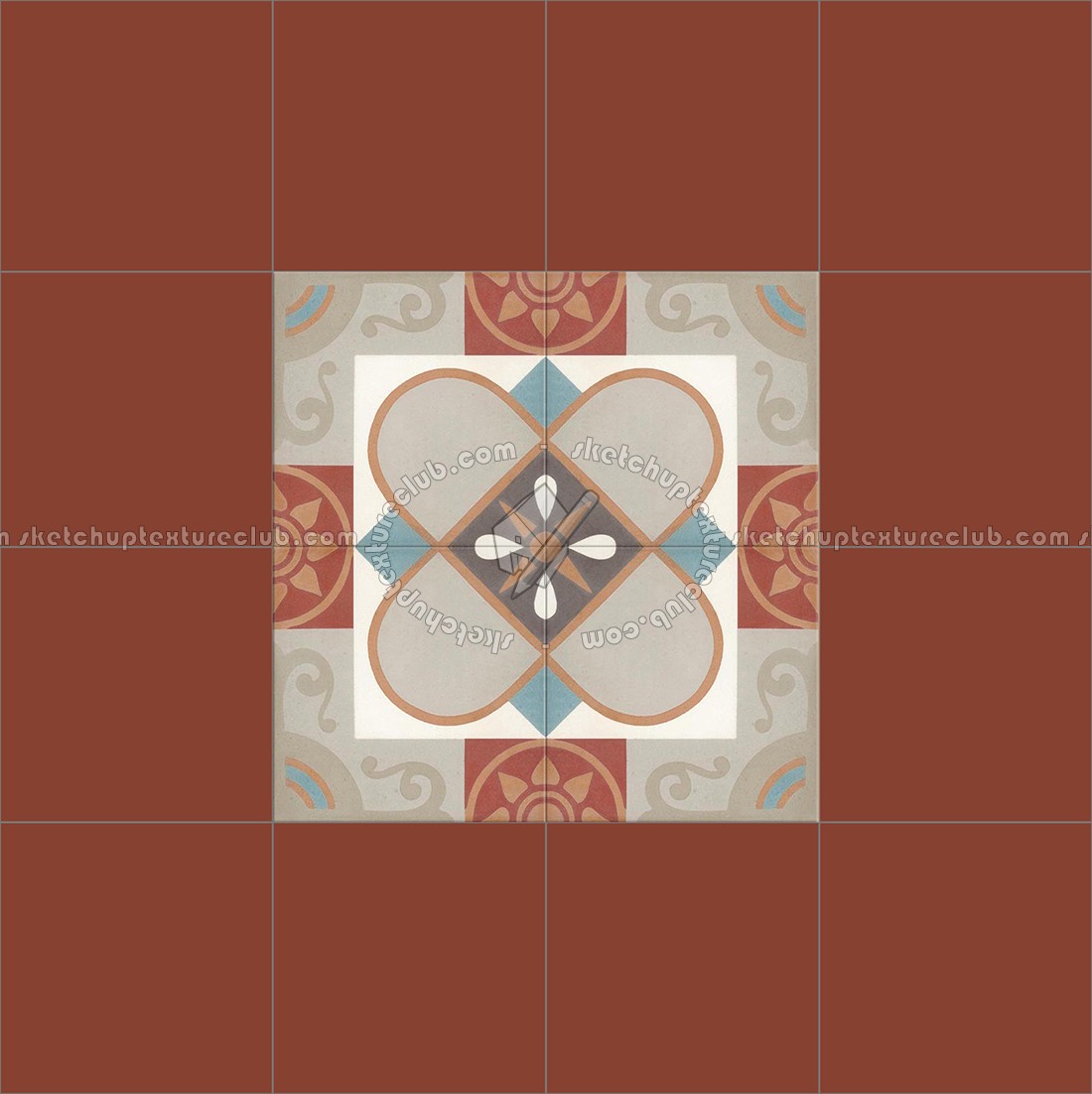 Textures   -   ARCHITECTURE   -   TILES INTERIOR   -   Cement - Encaustic   -   Victorian  - Victorian cement floor tile texture seamless 13836 (seamless)