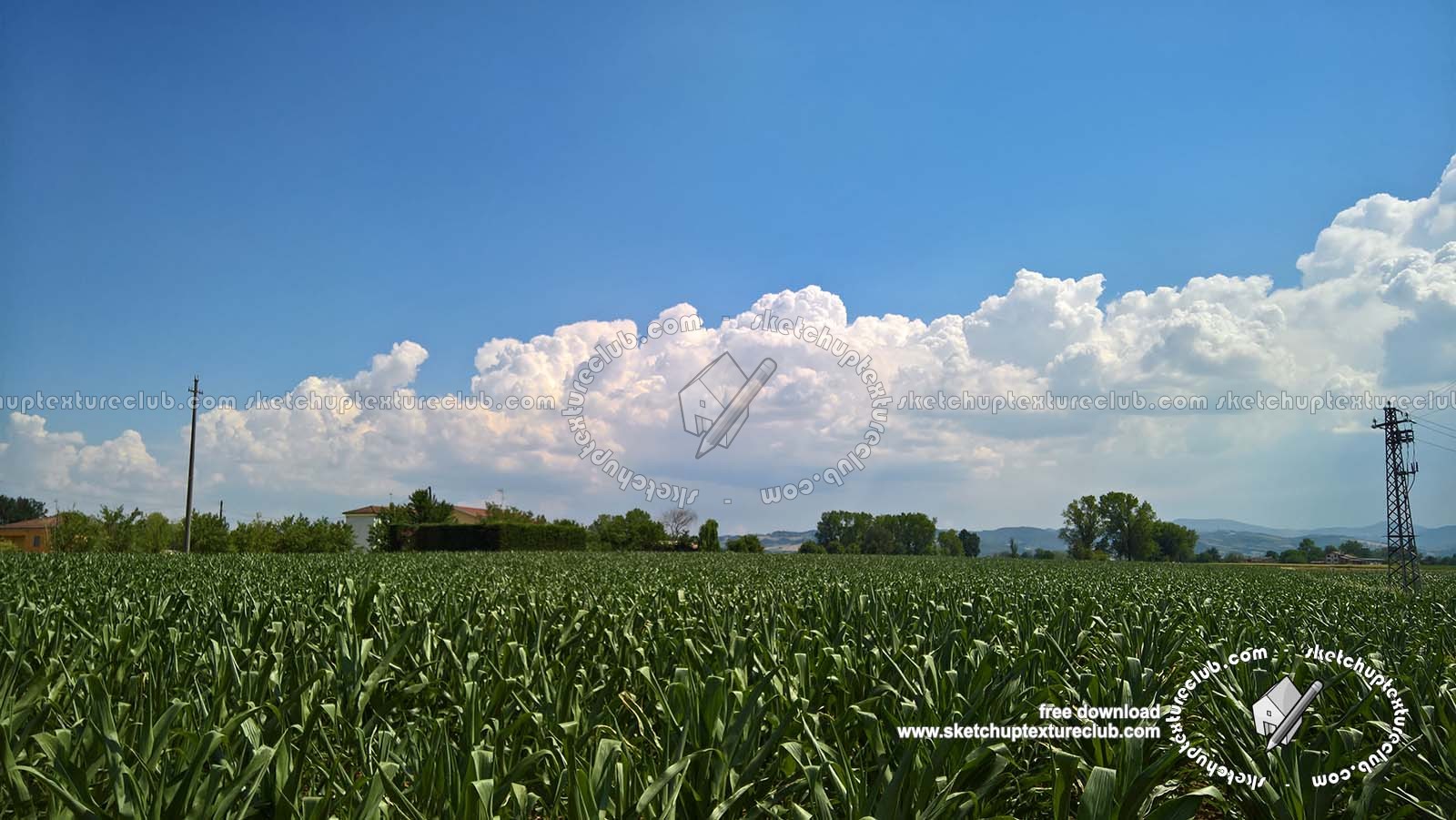 Textures - BACKGROUNDS & LANDSCAPES - NATURE - Countrysides & Hills - Contryside landscape with cludy sky 20742
