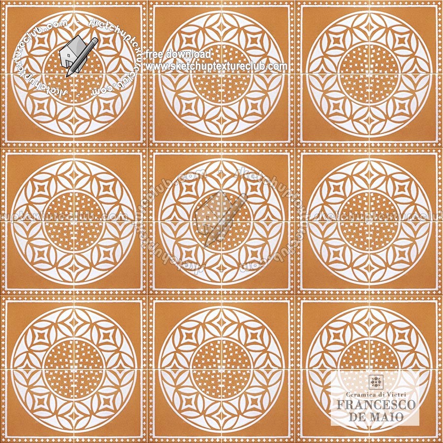 Textures   -   ARCHITECTURE   -   TILES INTERIOR   -   Ornate tiles   -   Geometric patterns  - Vietri italy ceramics floor tiles texture seamless 19161 (seamless)