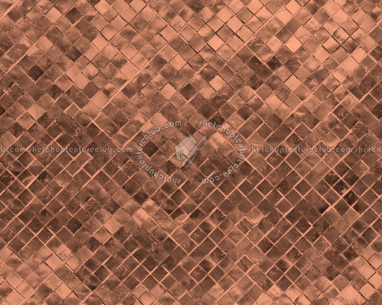 Textures - MATERIALS - METALS - Plates - Mosaico copper metal plate texture seamless 10758 (seamless)