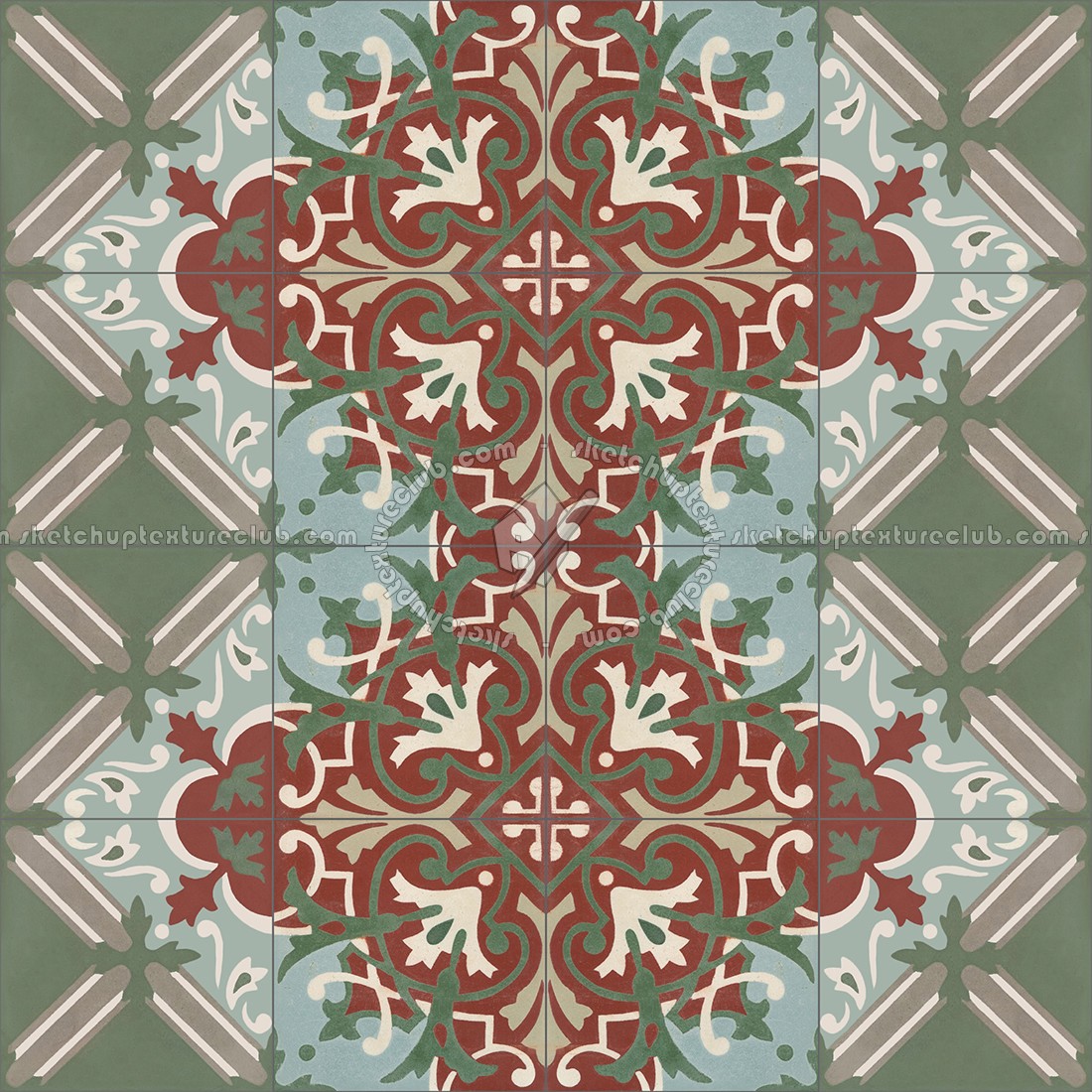 Textures   -   ARCHITECTURE   -   TILES INTERIOR   -   Cement - Encaustic   -   Encaustic  - Traditional encaustic cement ornate tile texture seamless 13624 (seamless)