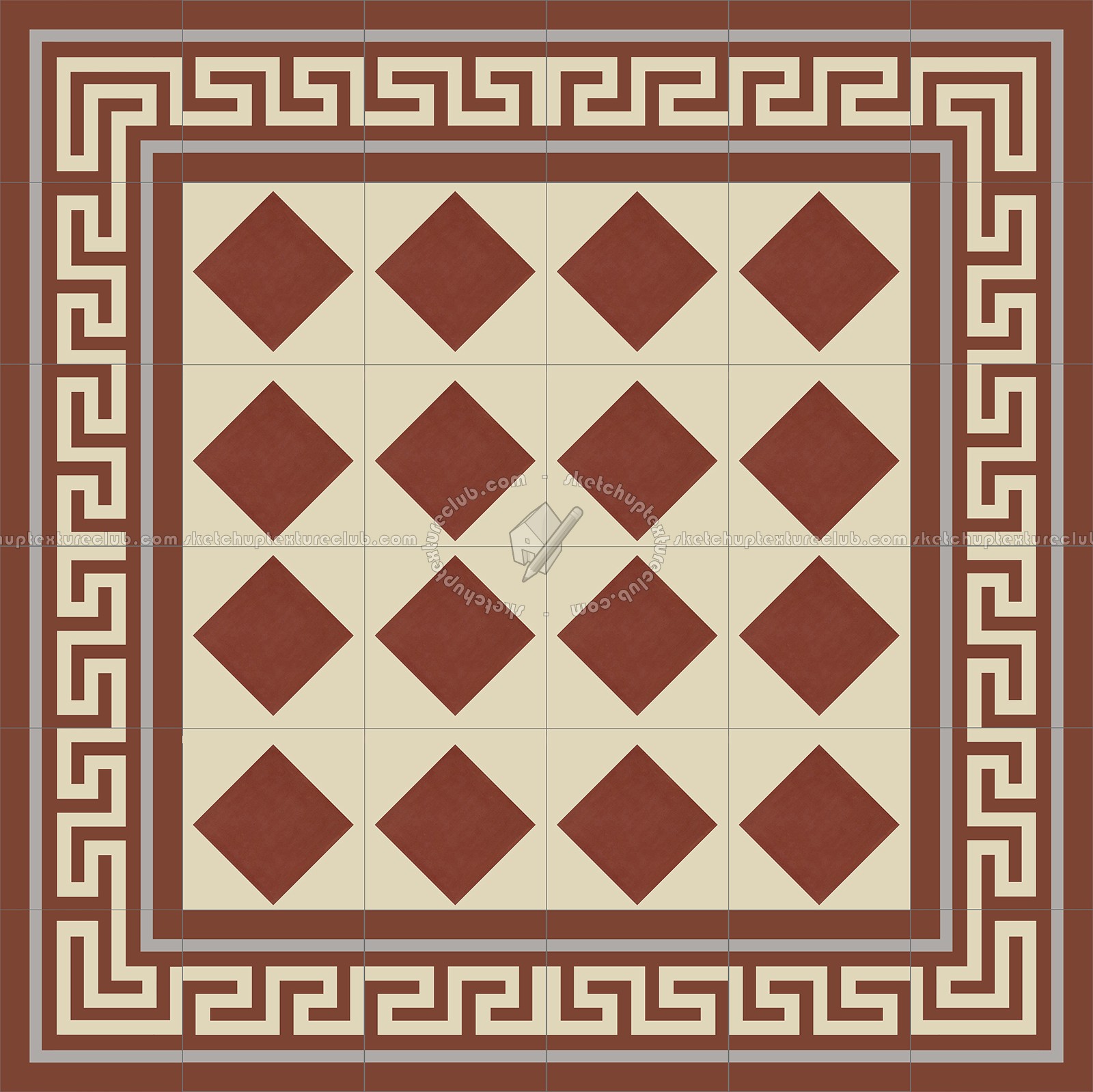 Textures   -   ARCHITECTURE   -   TILES INTERIOR   -   Cement - Encaustic   -   Victorian  - Victorian cement floor tile texture seamless 13846 (seamless)