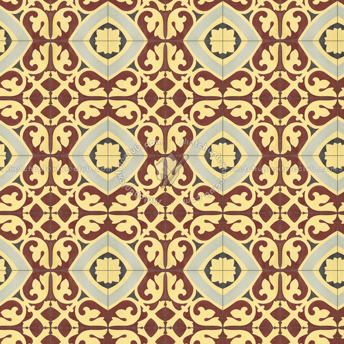 Textures   -   ARCHITECTURE   -   TILES INTERIOR   -   Cement - Encaustic   -   Encaustic  - Traditional encaustic cement ornate tile texture seamless 13627 (seamless)