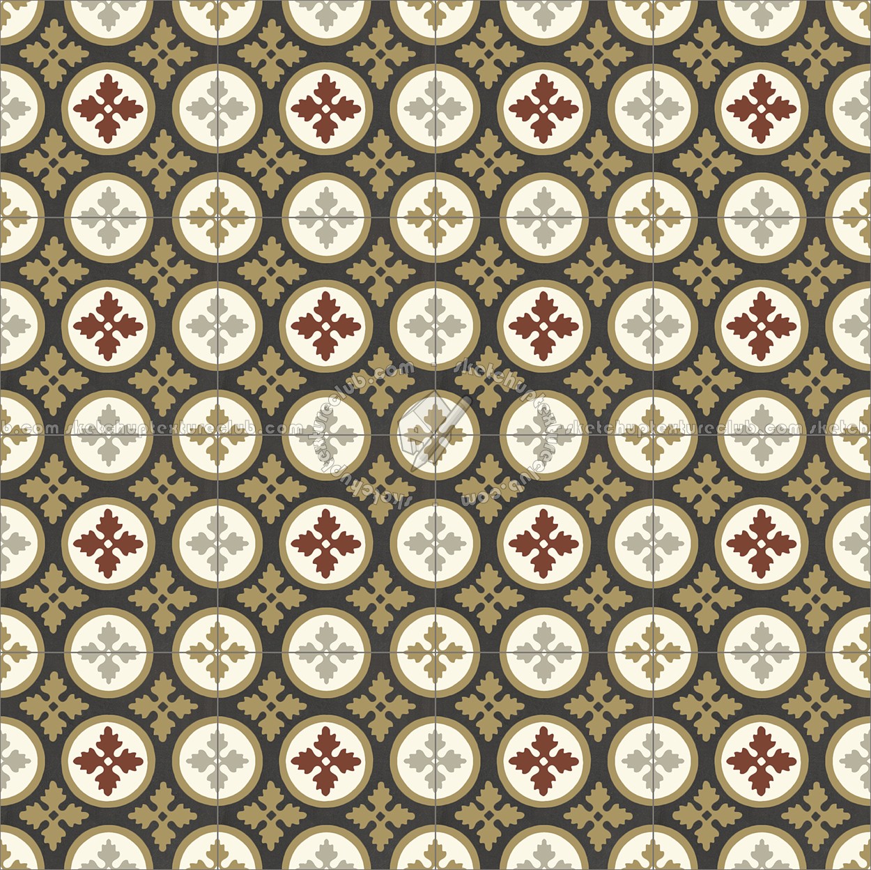 Textures   -   ARCHITECTURE   -   TILES INTERIOR   -   Cement - Encaustic   -   Victorian  - Victorian cement floor tile texture seamless 13850 (seamless)