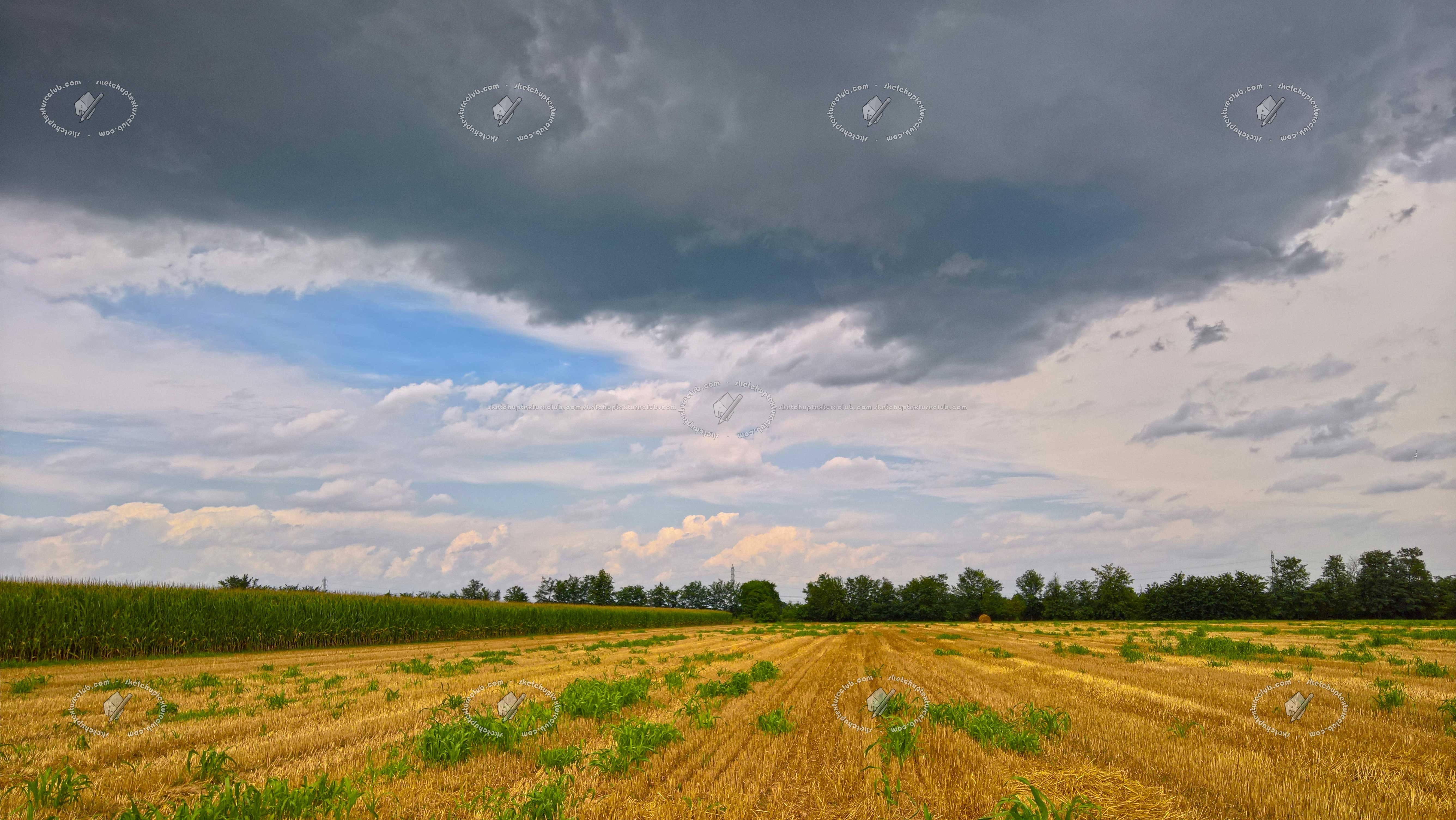 Textures - BACKGROUNDS & LANDSCAPES - NATURE - Countrysides & Hills - Countryside background before the thunderstorm 20789