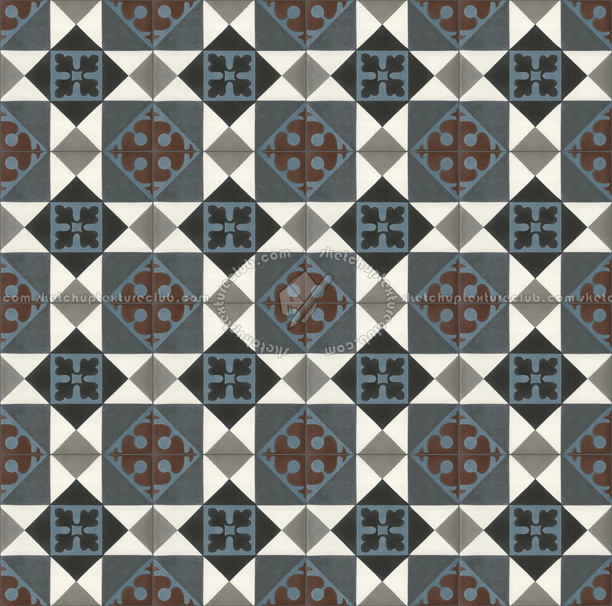 Textures   -   ARCHITECTURE   -   TILES INTERIOR   -   Cement - Encaustic   -   Victorian  - Victorian cement floor tile texture seamless 13853 (seamless)