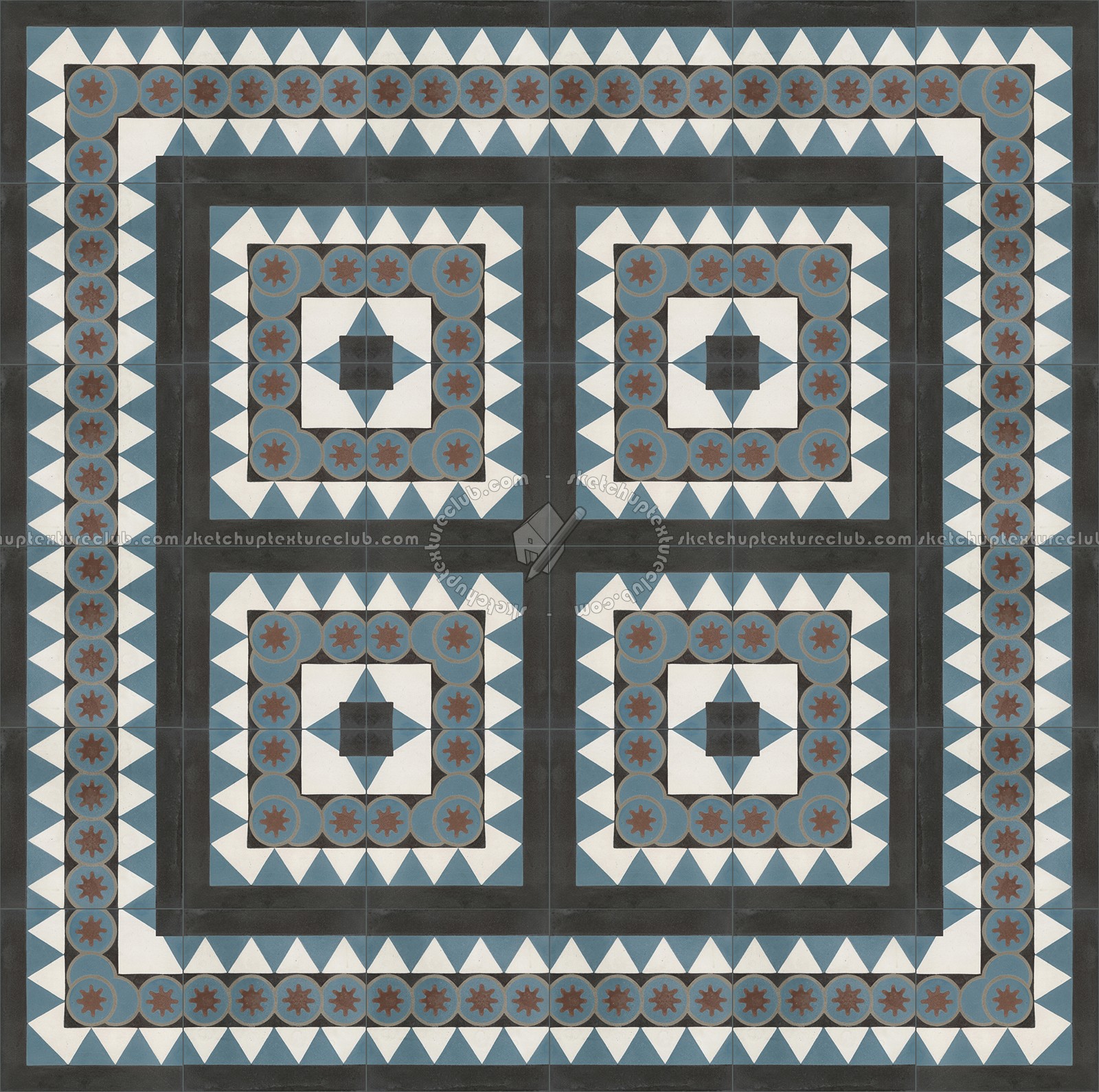 Textures   -   ARCHITECTURE   -   TILES INTERIOR   -   Cement - Encaustic   -   Victorian  - Victorian cement floor tile texture seamless 13855 (seamless)