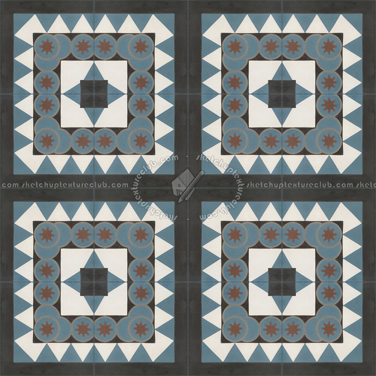 Textures   -   ARCHITECTURE   -   TILES INTERIOR   -   Cement - Encaustic   -   Victorian  - Victorian cement floor tile texture seamless 13856 (seamless)