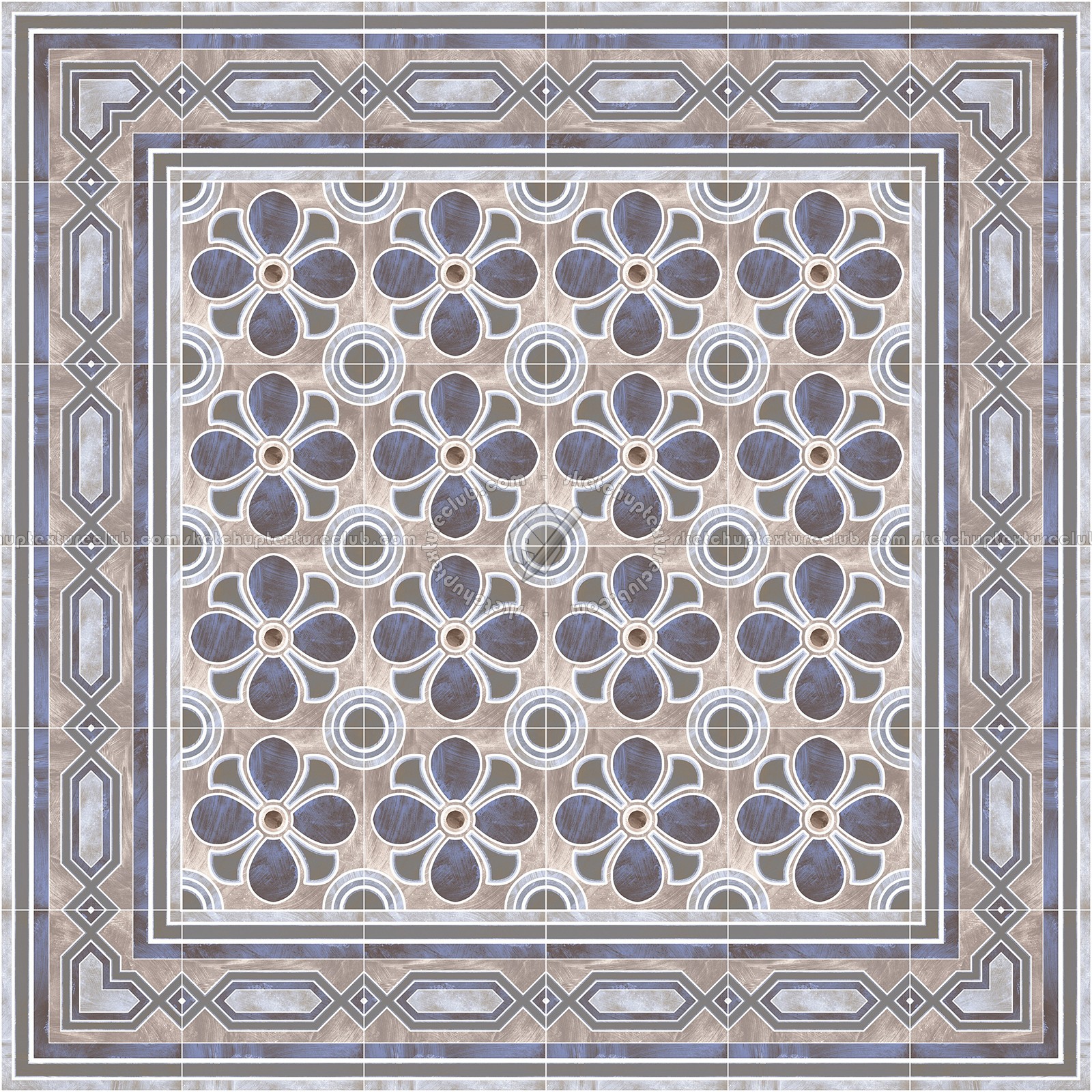 Textures   -   ARCHITECTURE   -   TILES INTERIOR   -   Cement - Encaustic   -   Encaustic  - Traditional encaustic cement ornate tile texture seamless 13640 (seamless)