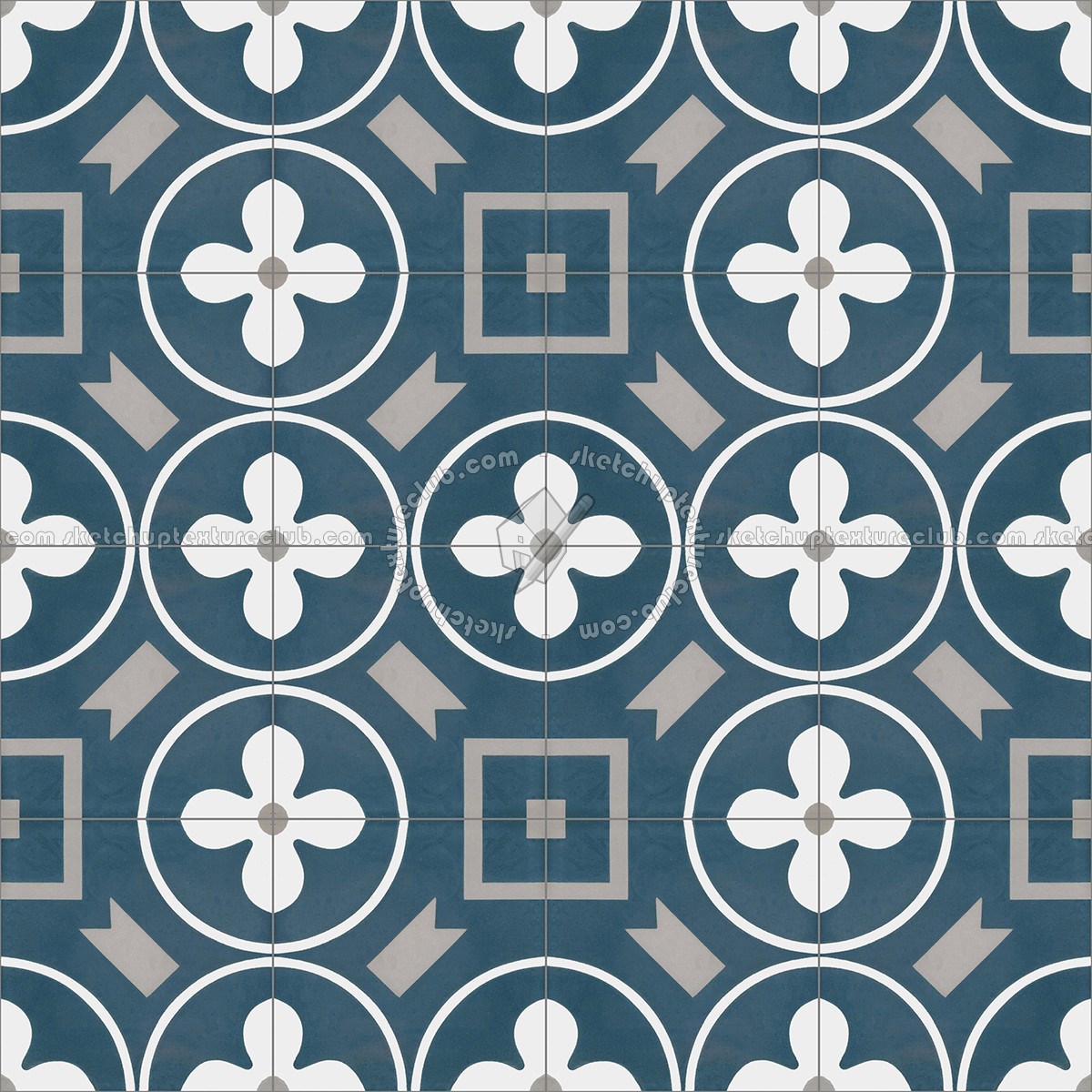 Textures - ARCHITECTURE - TILES INTERIOR - Cement - Encaustic - Victorian - Victorian cement floor tile texture seamless 13861 (seamless)