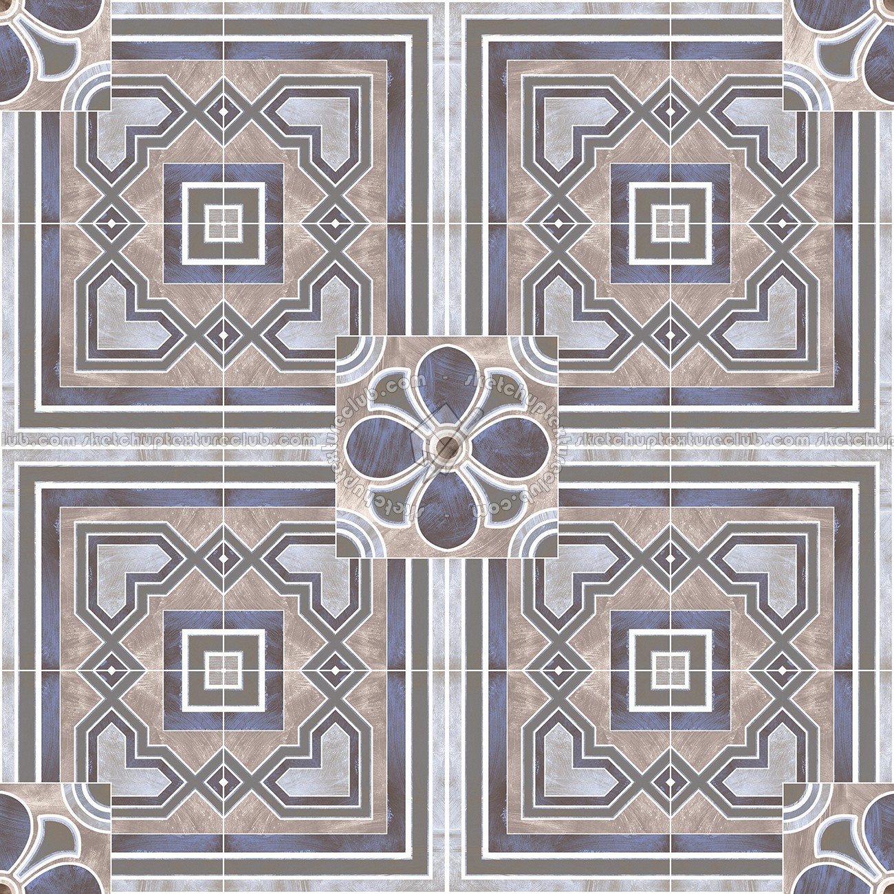 Textures   -   ARCHITECTURE   -   TILES INTERIOR   -   Cement - Encaustic   -   Encaustic  - Traditional encaustic cement ornate tile texture seamless 13642 (seamless)