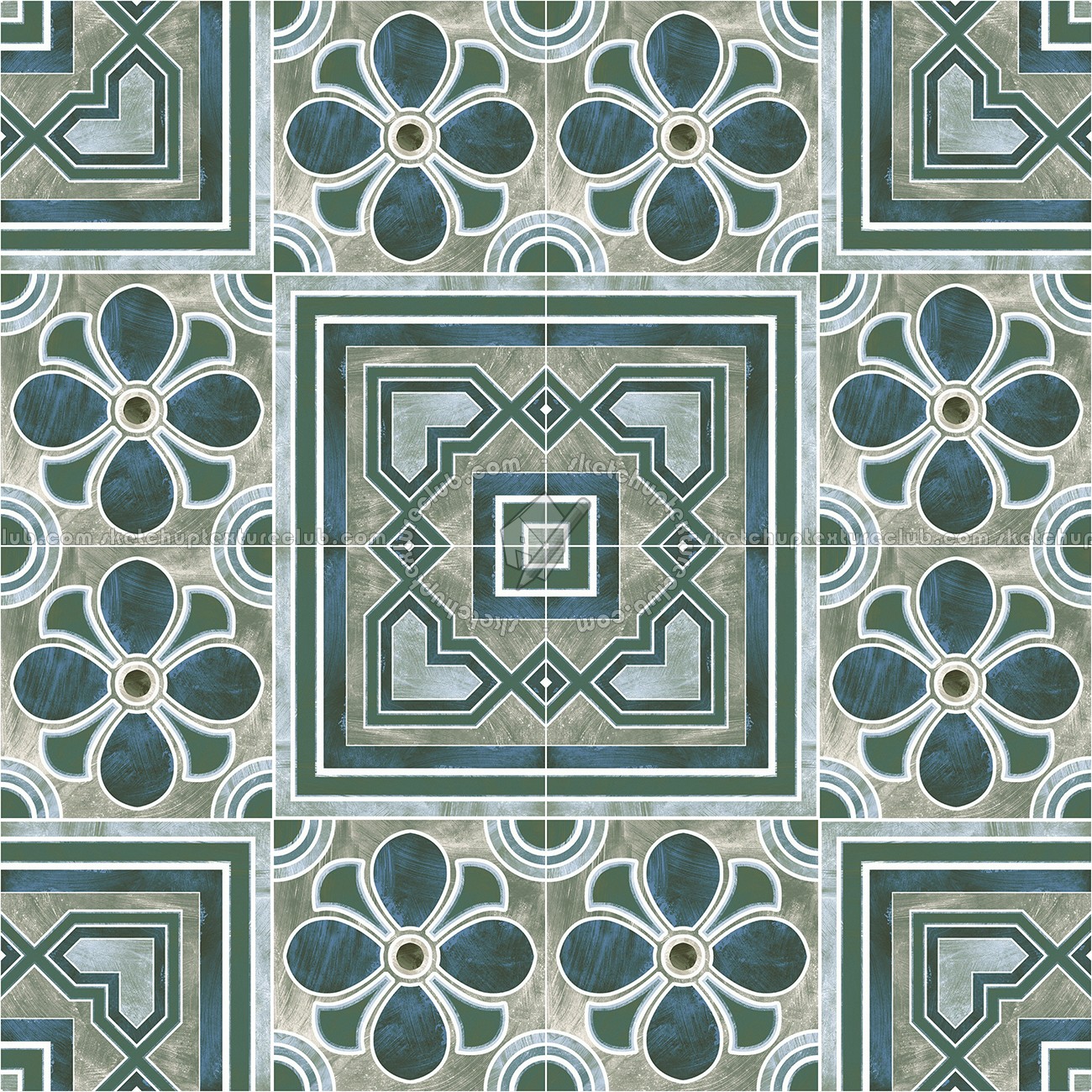 Textures   -   ARCHITECTURE   -   TILES INTERIOR   -   Cement - Encaustic   -   Encaustic  - Traditional encaustic cement ornate tile texture seamless 13644 (seamless)