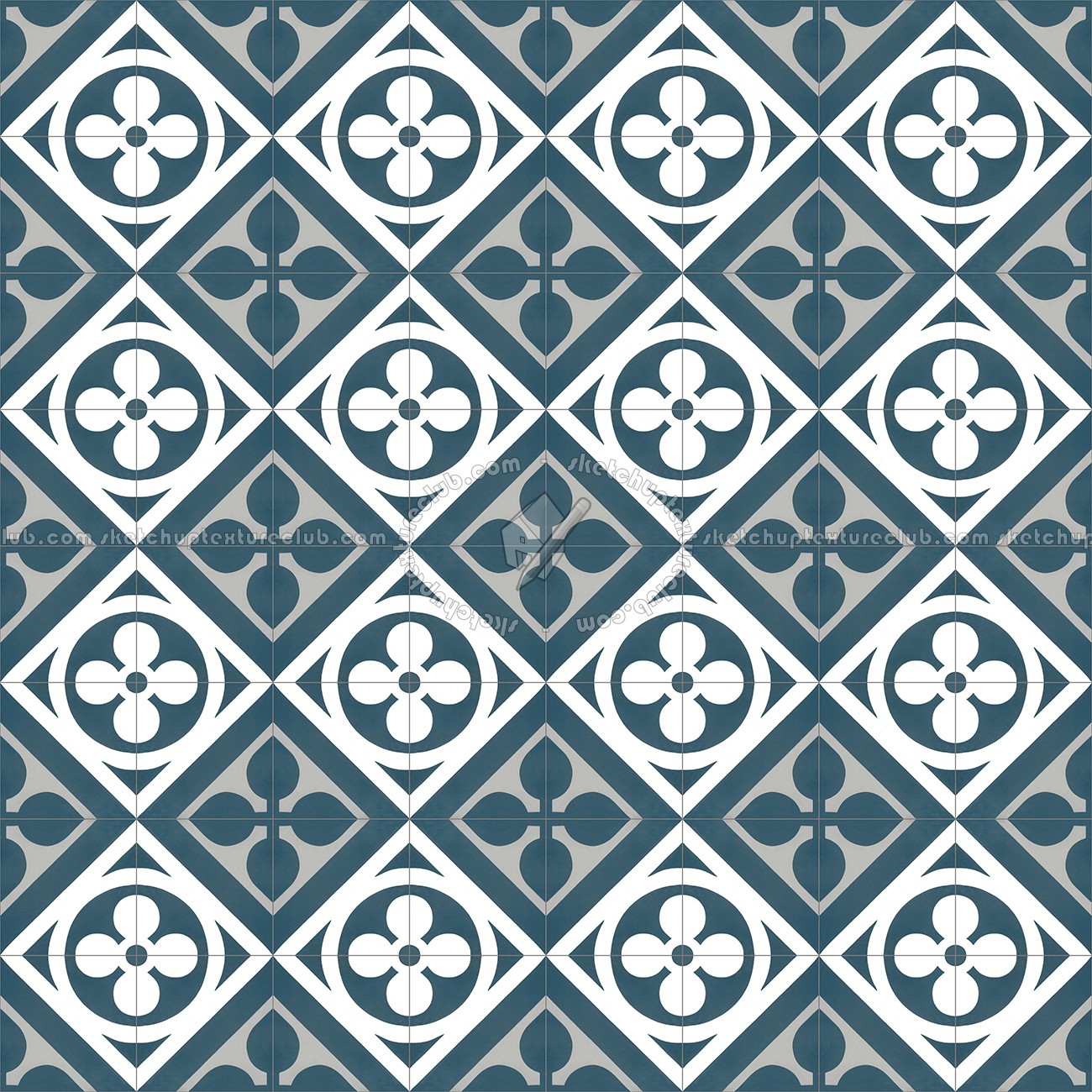 Textures   -   ARCHITECTURE   -   TILES INTERIOR   -   Cement - Encaustic   -   Victorian  - Victorian cement floor tile texture seamless 13868 (seamless)