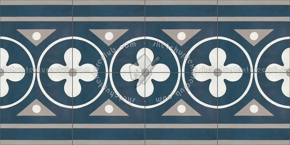 Textures   -   ARCHITECTURE   -   TILES INTERIOR   -   Cement - Encaustic   -   Victorian  - Border tiles victorian cement floor texture seamless 13870 (seamless)