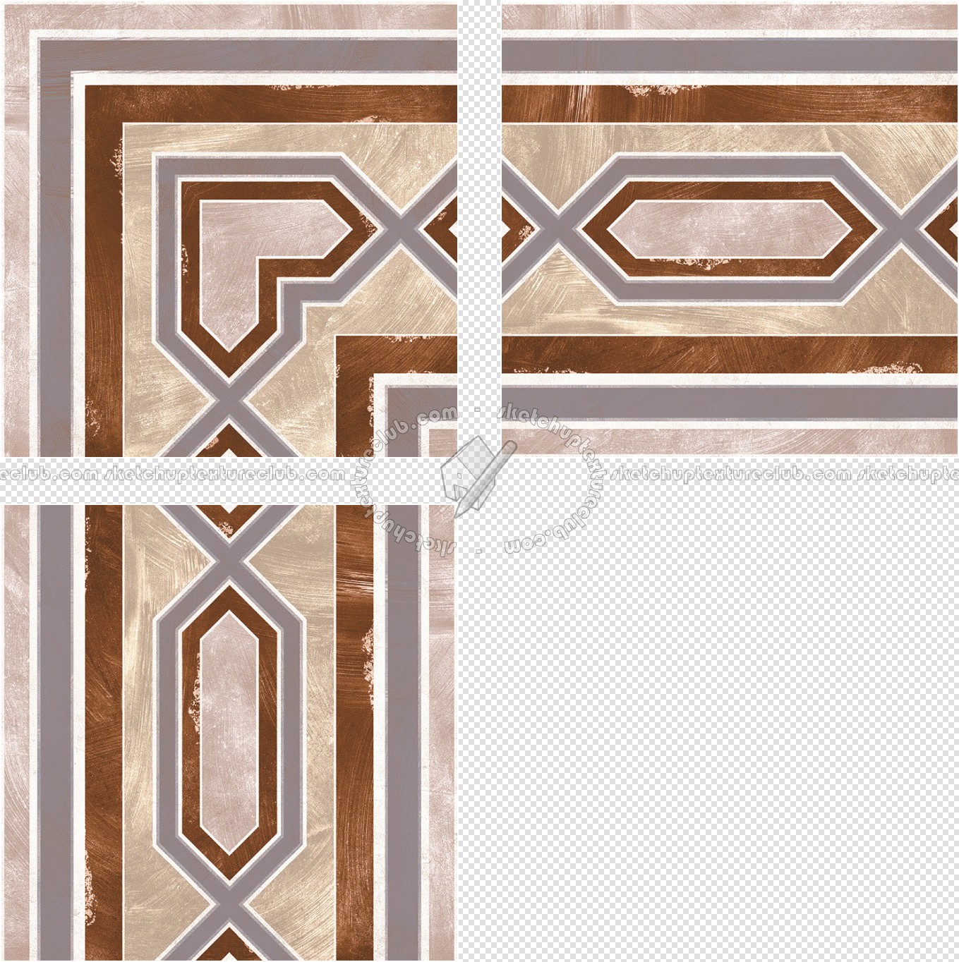 Textures - ARCHITECTURE - TILES INTERIOR - Cement - Encaustic - Encaustic - Border traditional encaustic cement ornate tile texture seamless 13651 (seamless)