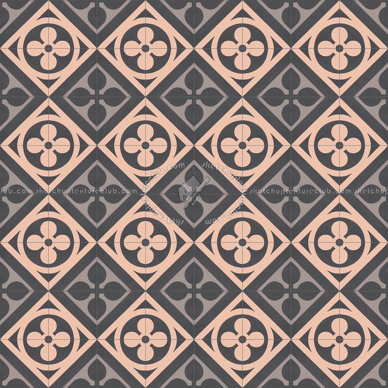 Textures   -   ARCHITECTURE   -   TILES INTERIOR   -   Cement - Encaustic   -   Victorian  - Victorian cement floor tile texture seamless 13872 (seamless)