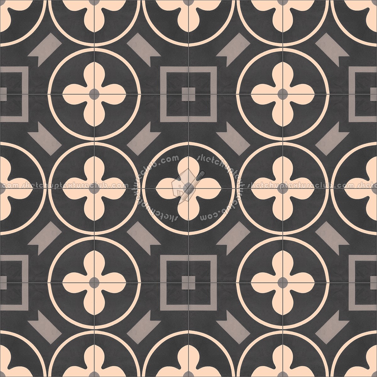 Textures   -   ARCHITECTURE   -   TILES INTERIOR   -   Cement - Encaustic   -   Victorian  - Victorian cement floor tile texture seamless 13875 (seamless)