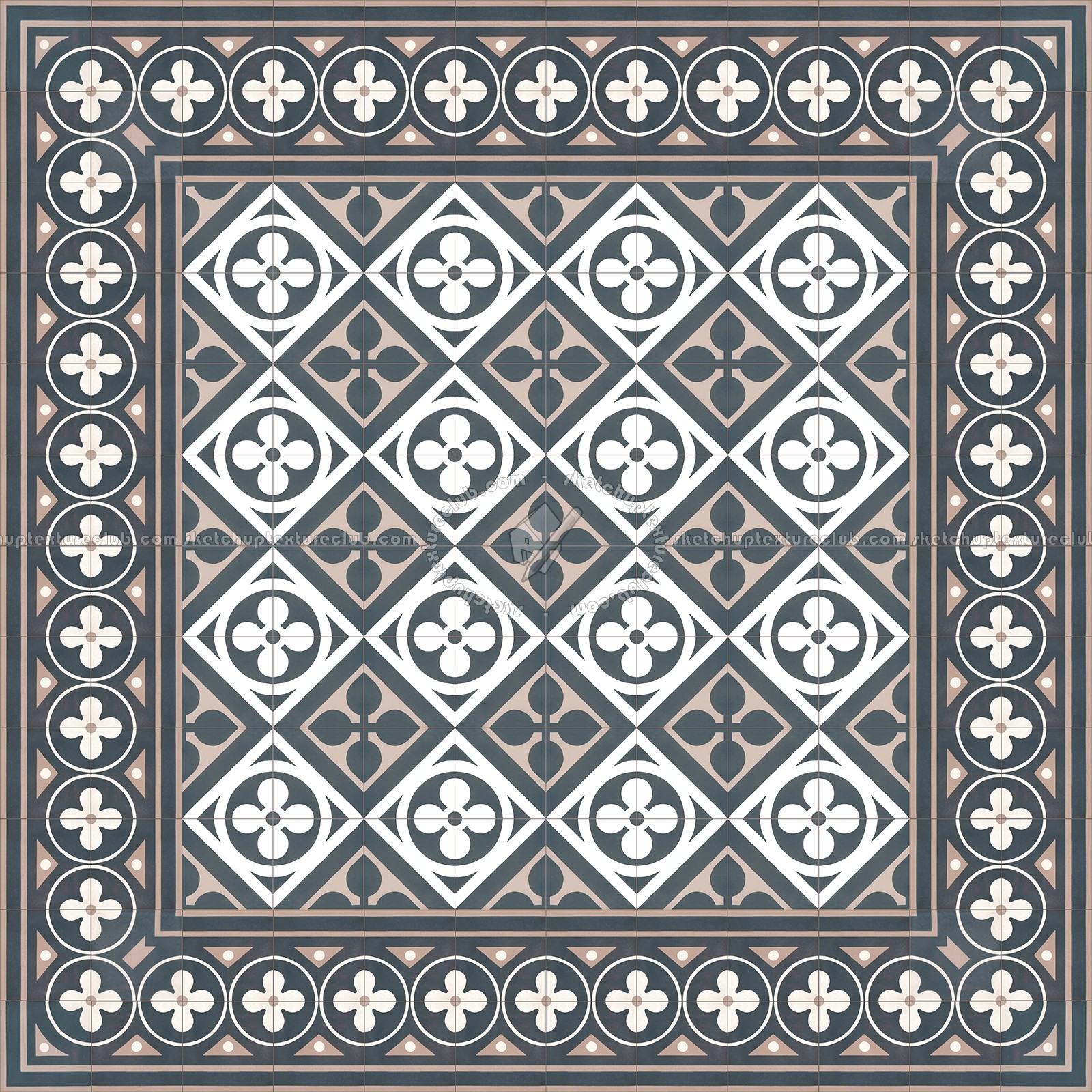 Textures   -   ARCHITECTURE   -   TILES INTERIOR   -   Cement - Encaustic   -   Victorian  - Victorian cement floor tile texture seamless 13876 (seamless)