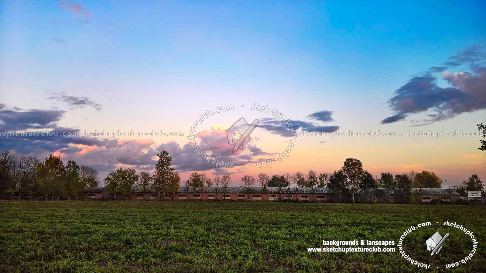 Textures - BACKGROUNDS & LANDSCAPES - NATURE - Countrysides & Hills - Countryside background with autumn sunset 21020