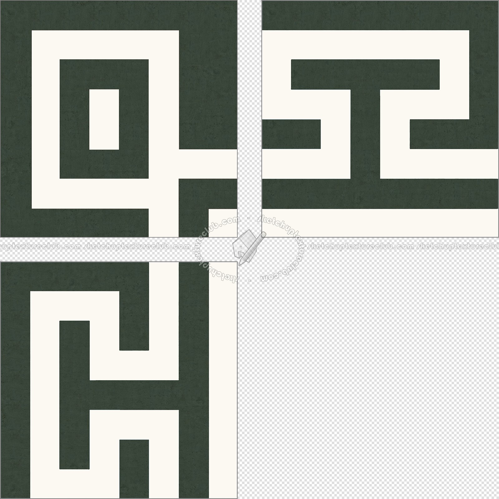 Textures - ARCHITECTURE - TILES INTERIOR - Cement - Encaustic - Victorian - Greek border tiles cement floor texture seamless 13884 (seamless)