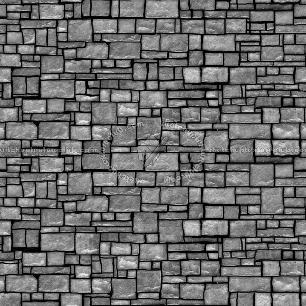Textures - ARCHITECTURE - STONES WALLS - Claddings stone - Exterior - Wall cladding stone mixed size seamless 07966 - Bump