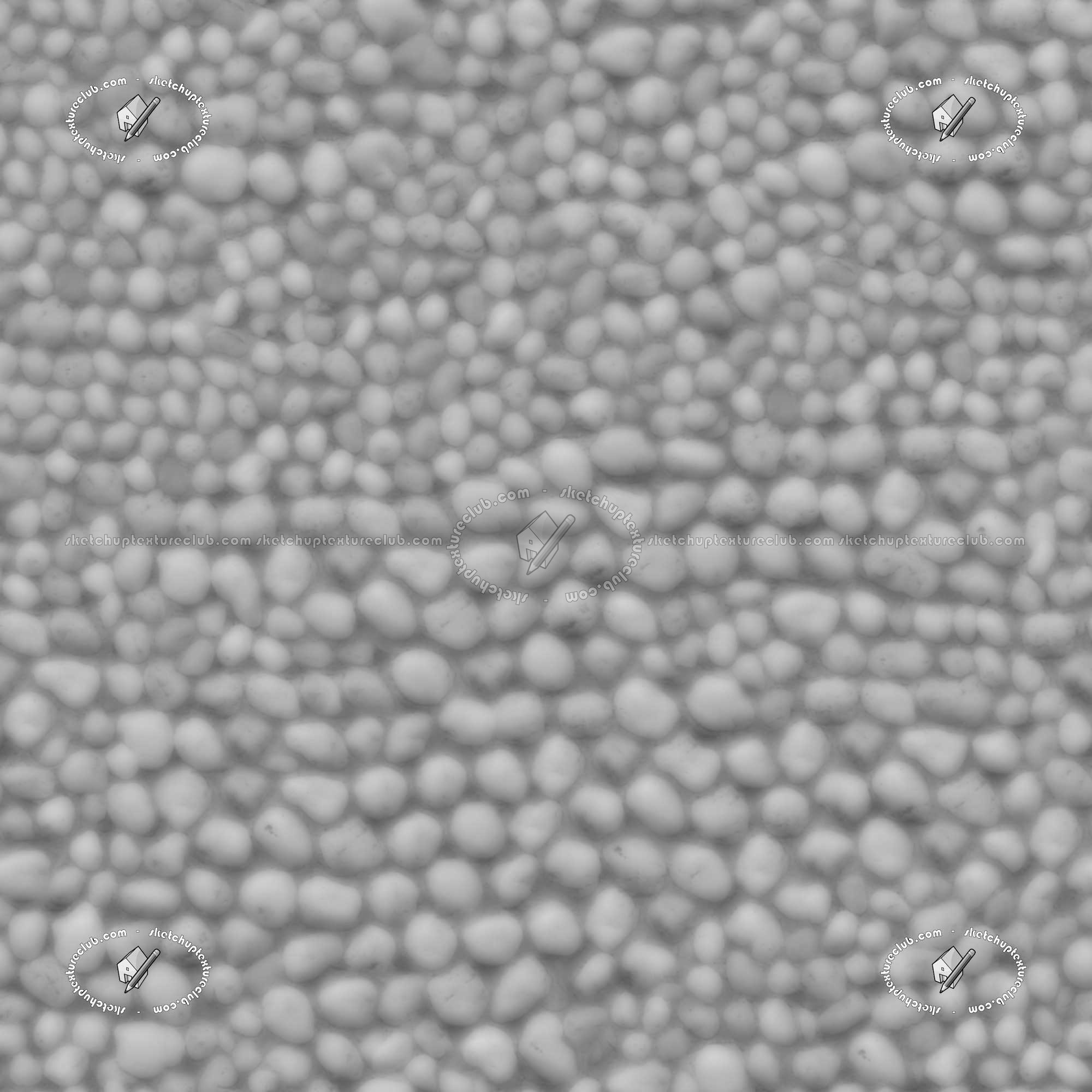 Textures - ARCHITECTURE - STONES WALLS - Stone walls - Wall of white river stones texture seamless 20831 - Bump