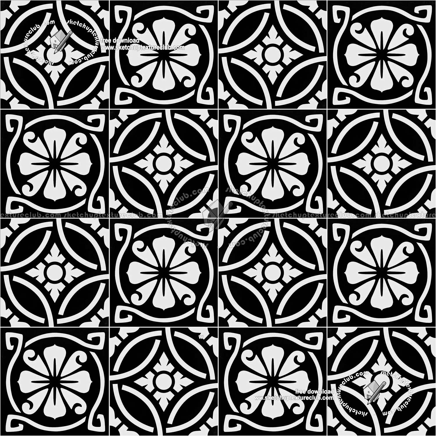 Textures   -   ARCHITECTURE   -   TILES INTERIOR   -   Cement - Encaustic   -   Victorian  - Victorian cement floor tile texture seamless 19291 (seamless)