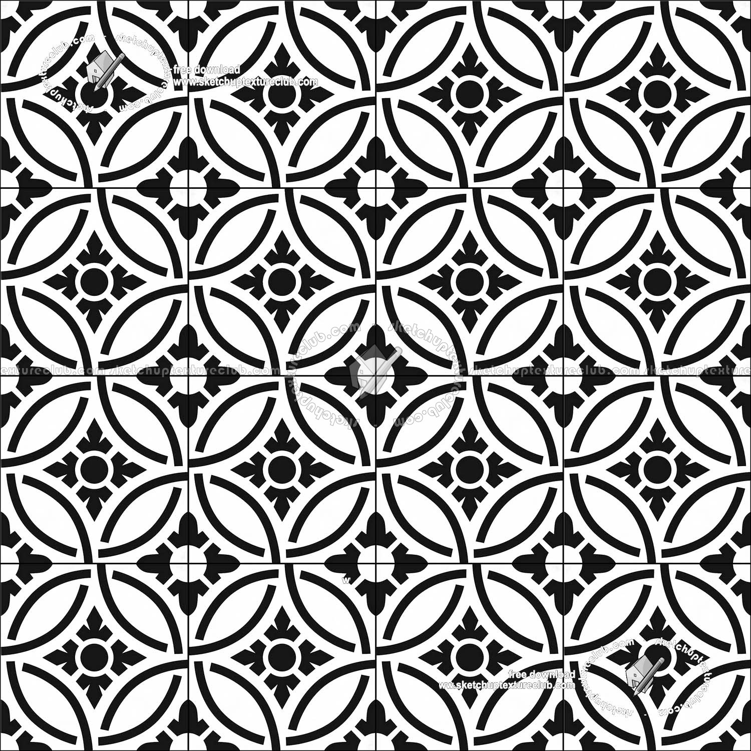 Textures   -   ARCHITECTURE   -   TILES INTERIOR   -   Cement - Encaustic   -   Victorian  - Victorian cement floor tile texture seamless 19292 (seamless)