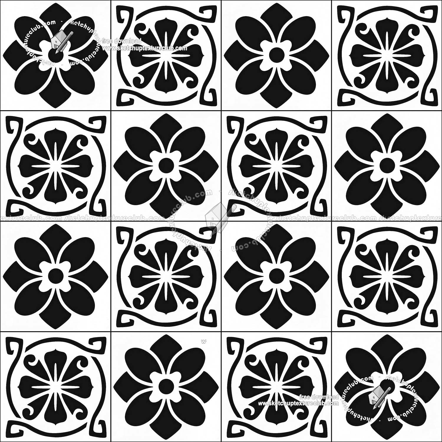 Textures   -   ARCHITECTURE   -   TILES INTERIOR   -   Cement - Encaustic   -   Victorian  - Victorian cement floor tile texture seamless 19296 (seamless)