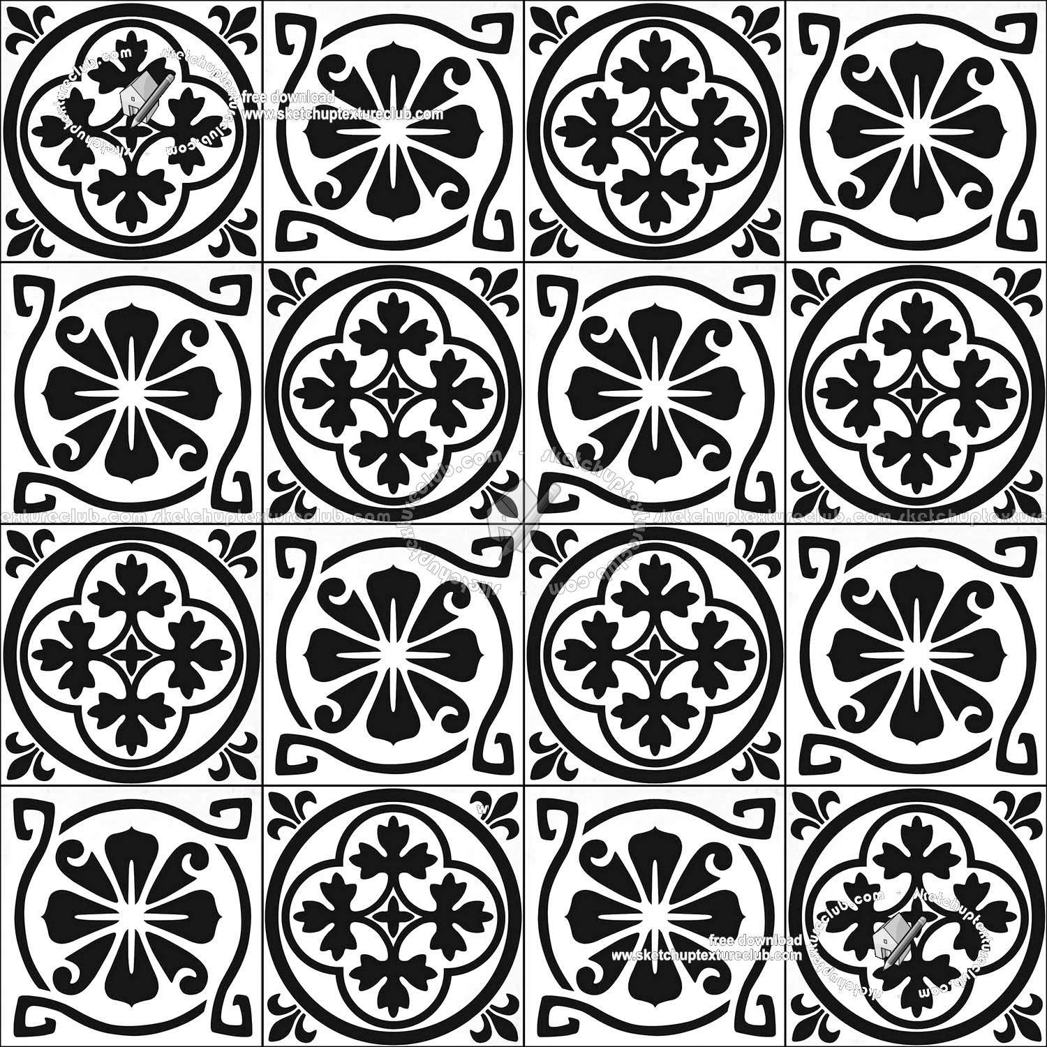 Textures   -   ARCHITECTURE   -   TILES INTERIOR   -   Cement - Encaustic   -   Victorian  - Victorian cement floor tile texture seamless 19301 (seamless)