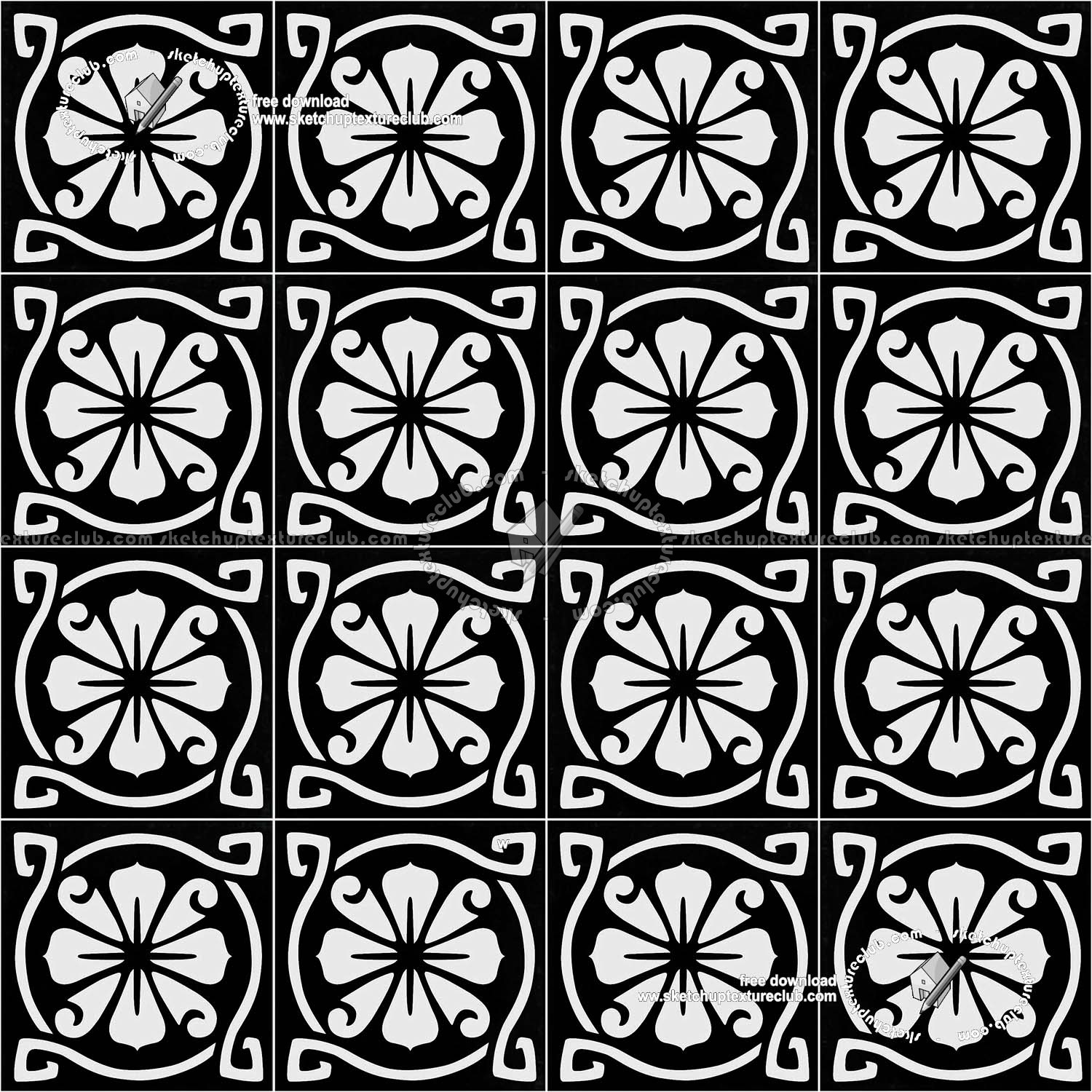 Textures   -   ARCHITECTURE   -   TILES INTERIOR   -   Cement - Encaustic   -   Victorian  - Victorian cement floor tile texture seamless 19302 (seamless)