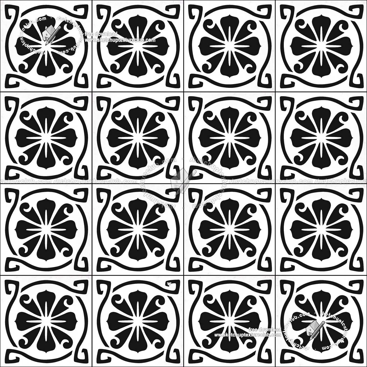 Textures   -   ARCHITECTURE   -   TILES INTERIOR   -   Cement - Encaustic   -   Victorian  - Victorian cement floor tile texture seamless 19303 (seamless)