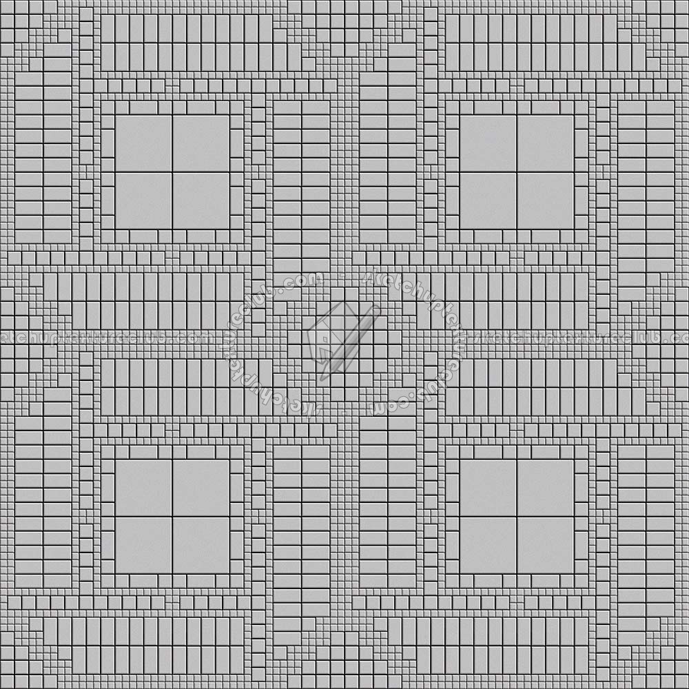Textures   -   ARCHITECTURE   -   TILES INTERIOR   -   Mosaico   -   Classic format   -   Patterned  - Mosaico patterned tiles texture seamless 19770 - Bump
