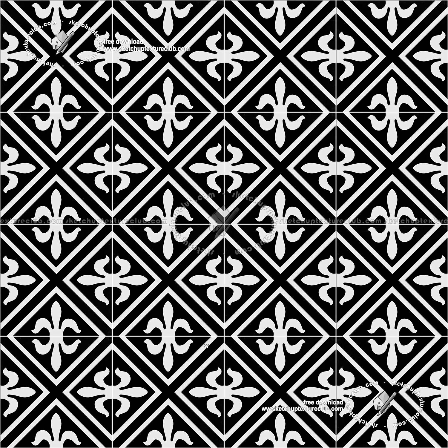 Textures   -   ARCHITECTURE   -   TILES INTERIOR   -   Cement - Encaustic   -   Victorian  - Victorian cement floor tile texture seamless 19308 (seamless)