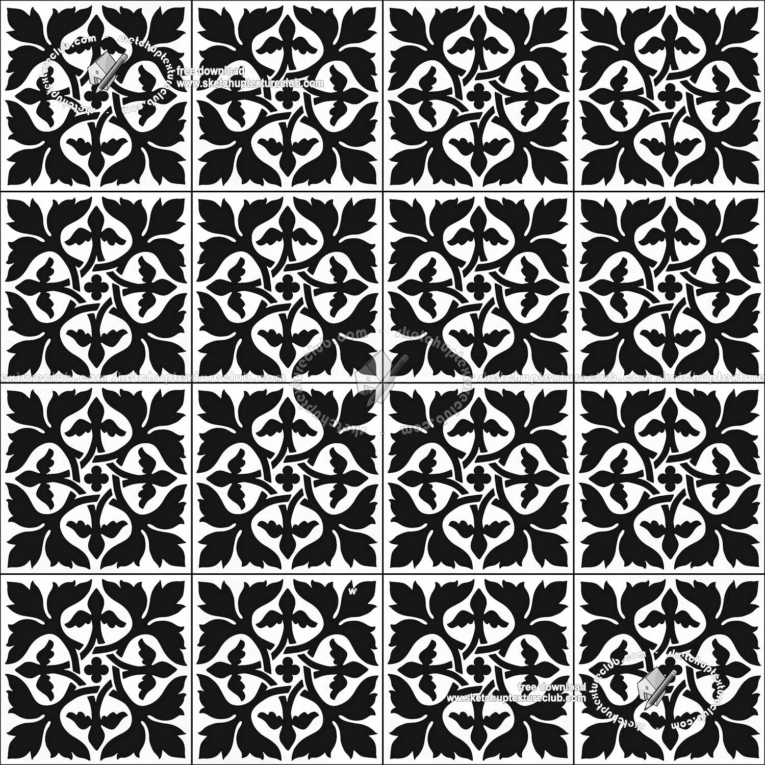 Textures   -   ARCHITECTURE   -   TILES INTERIOR   -   Cement - Encaustic   -   Victorian  - Victorian cement floor tile texture seamless 19314 (seamless)