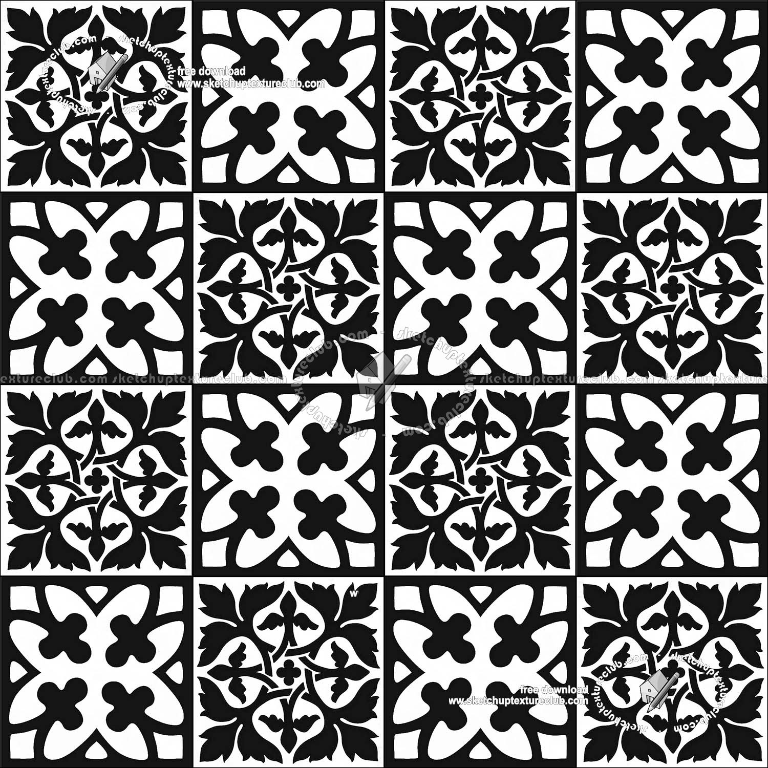 Textures   -   ARCHITECTURE   -   TILES INTERIOR   -   Cement - Encaustic   -   Victorian  - Victorian cement floor tile texture seamless 19316 (seamless)