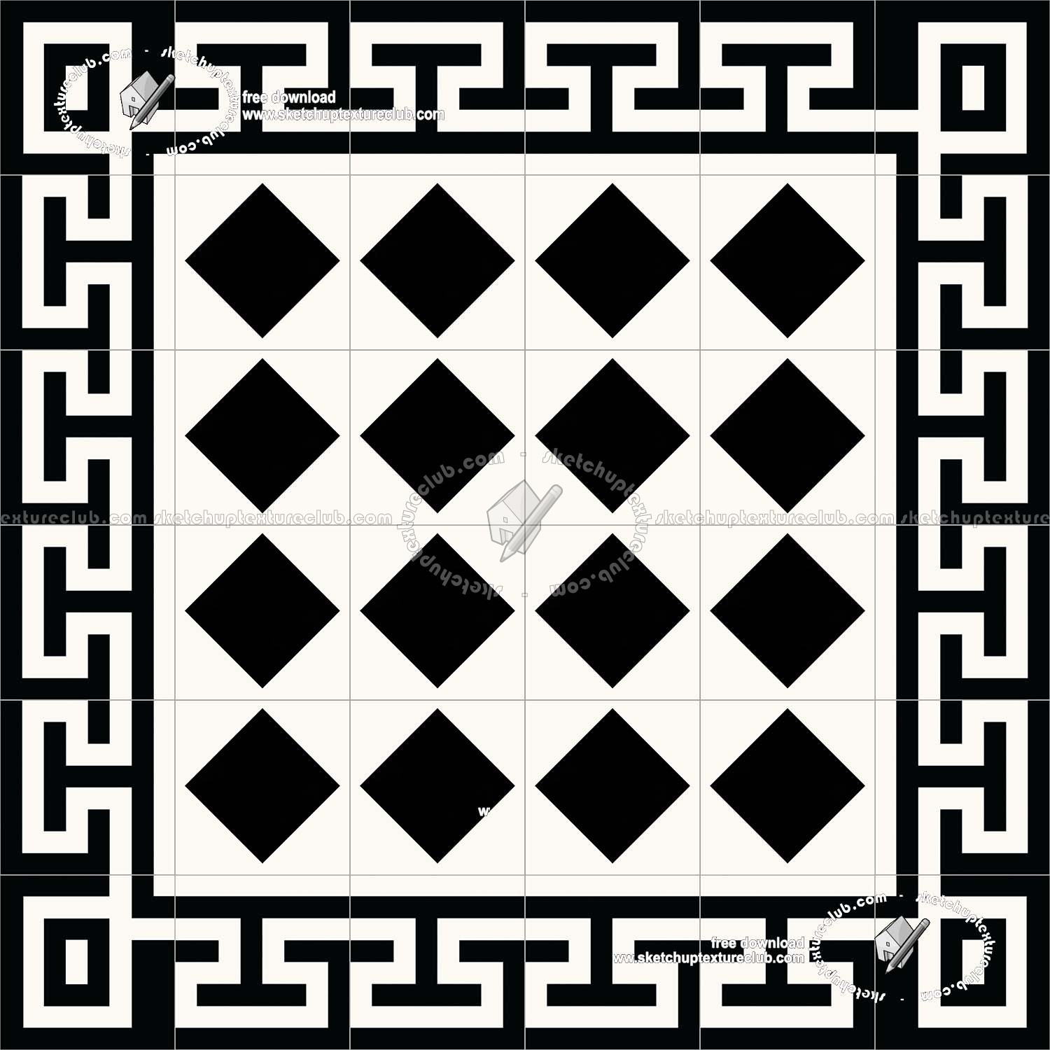 Textures - ARCHITECTURE - TILES INTERIOR - Cement - Encaustic - Victorian - Victorian cement floor tile texture seamless 19325 (seamless)