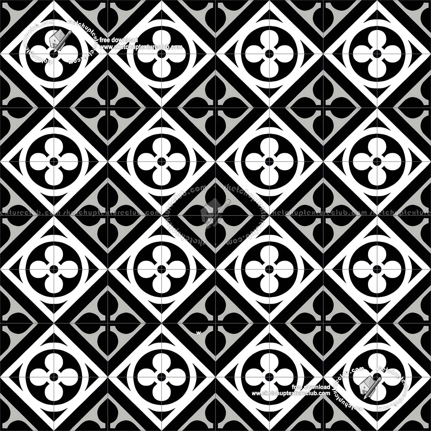 Textures   -   ARCHITECTURE   -   TILES INTERIOR   -   Cement - Encaustic   -   Victorian  - Victorian cement floor tile texture seamless 19328 (seamless)