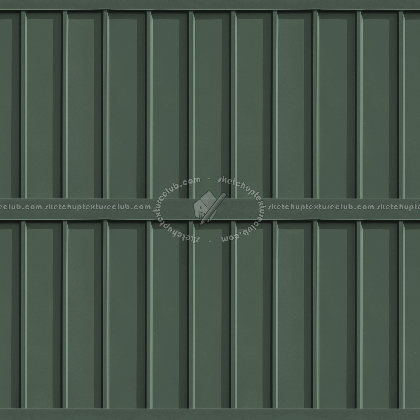 Textures - MATERIALS - METALS - Facades claddings - Green metal facade cladding texture seamless 10372 (seamless)