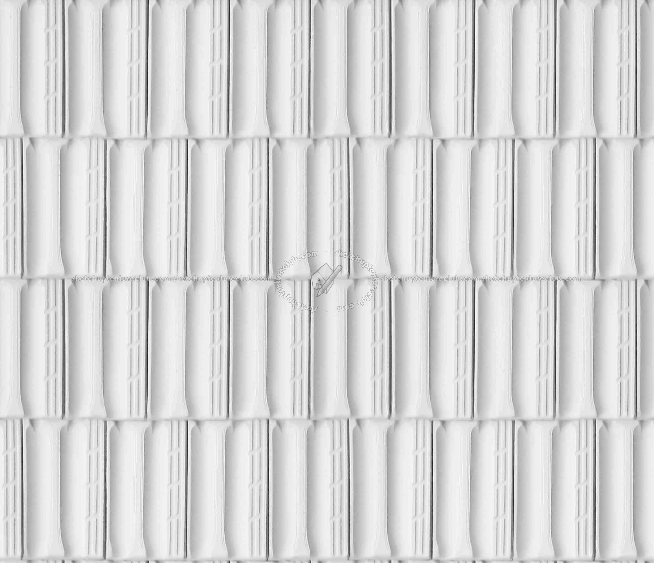 Textures   -   ARCHITECTURE   -   ROOFINGS   -   Clay roofs  - Clay roofing Marseille texture seamless 03340 - Bump