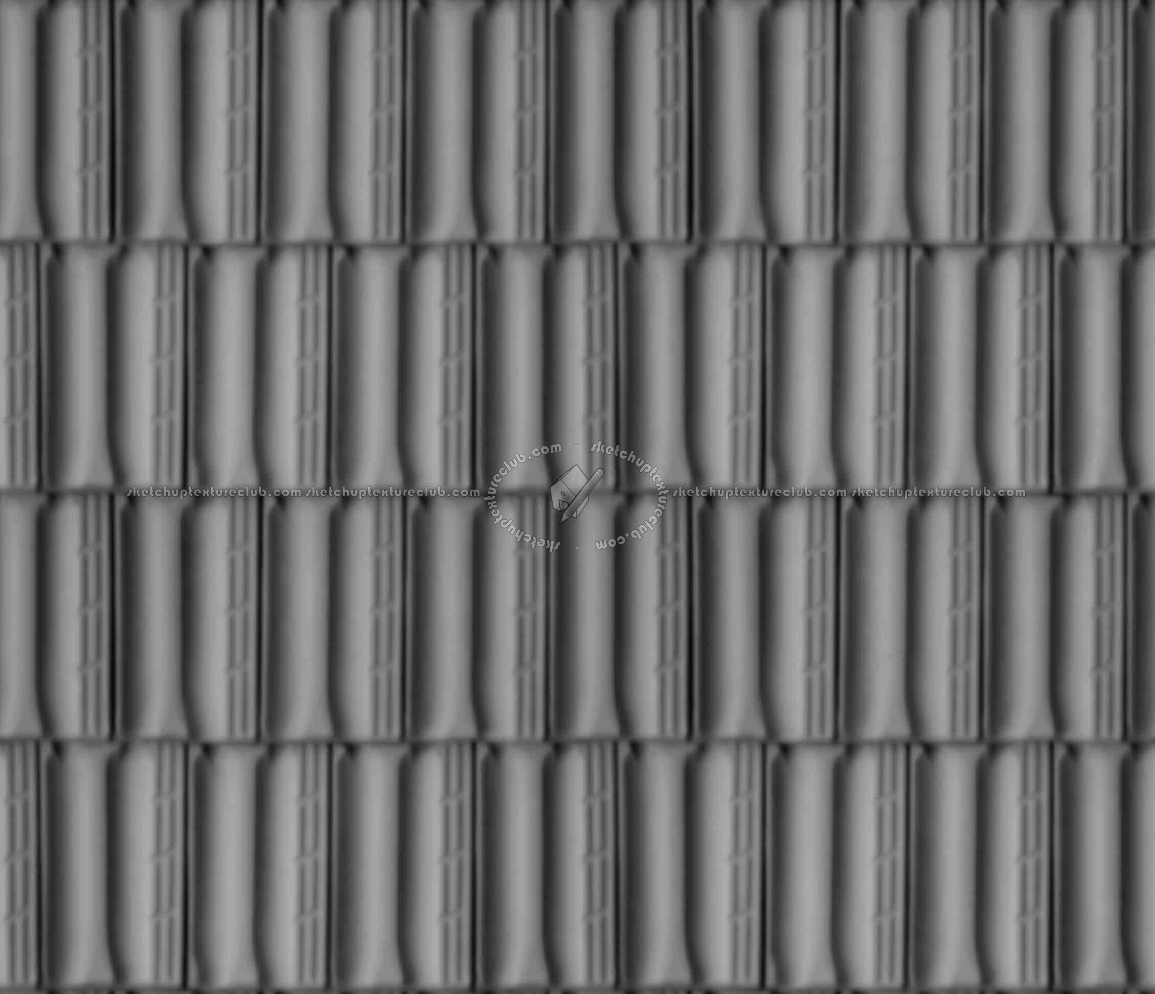 Textures   -   ARCHITECTURE   -   ROOFINGS   -   Clay roofs  - Clay roofing Marseille texture seamless 03340 - Displacement